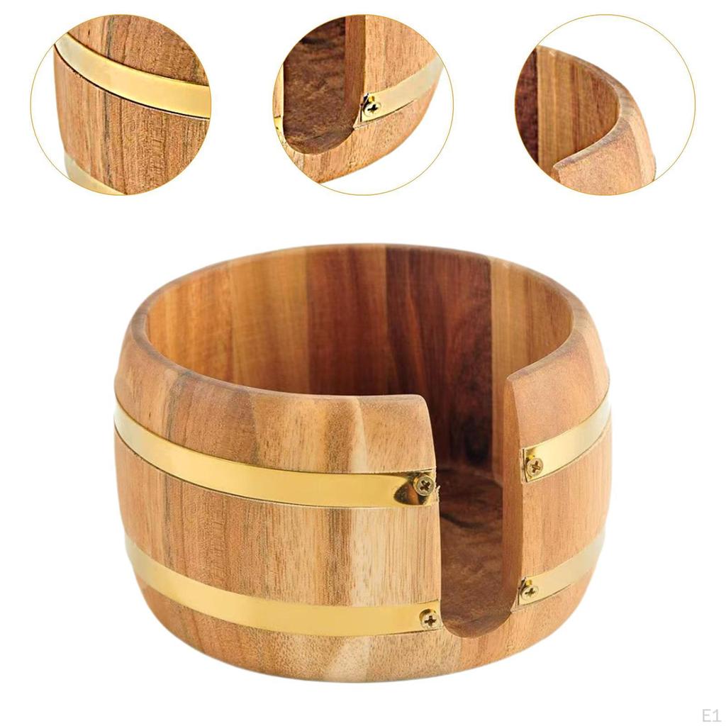 6 ks Dřevěné podtácky Absorpční na nápoje Rustikální Dekorativní s držákem ve tvaru sudu pro