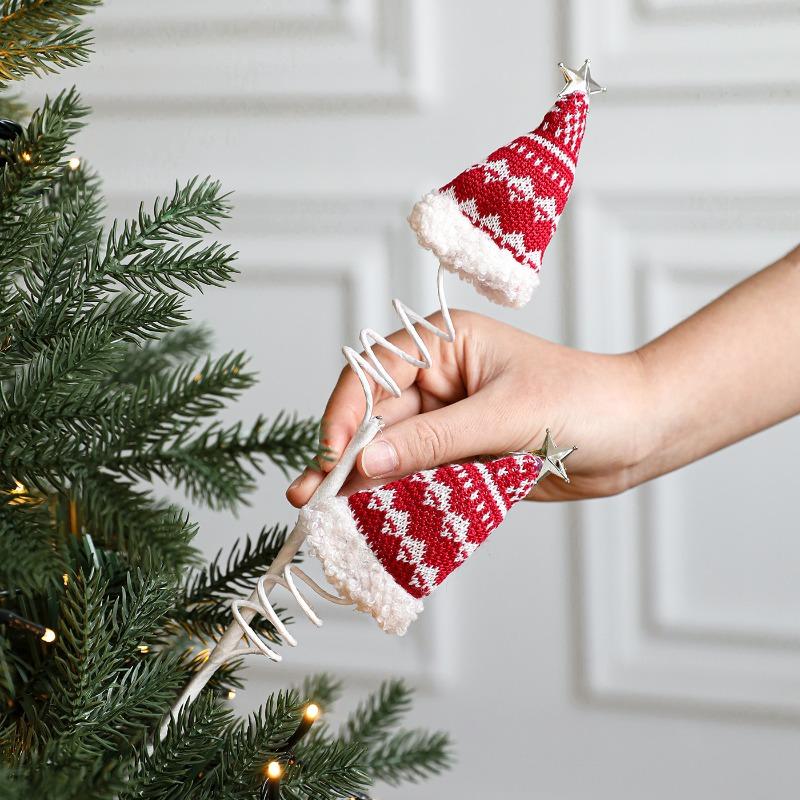 Christmas Cuttings Hook Boots Hat Plush Toy Wrap Around Spring Plastic Doll Christmas Party Decoration