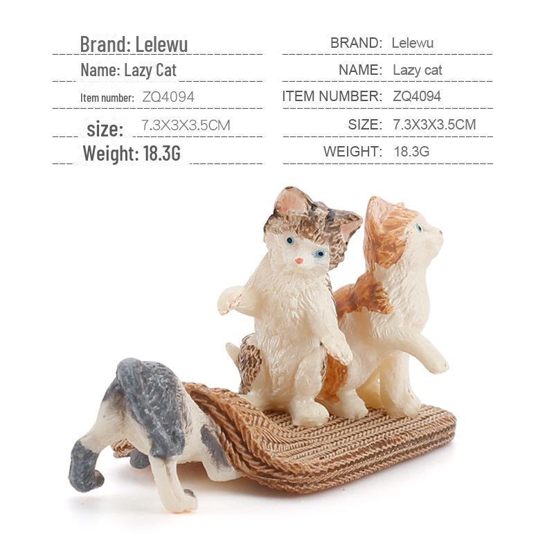 Seashell Cat Figurine: Realistic Kitten Toy Model
