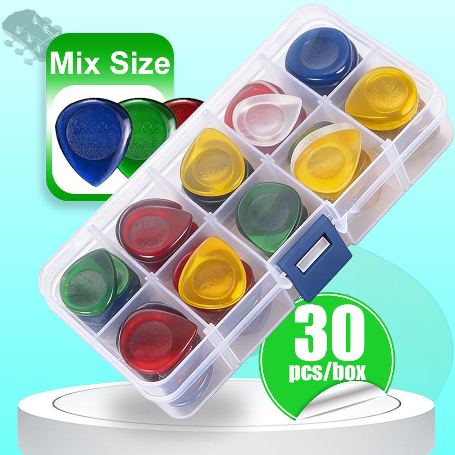 

30Pcs Guitar Picks & 1pc Storage Box, Assorted Colors & Thicknesses, Durable Celluloid Plectrums for Guitar Ukulele