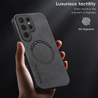 Luxury Leather Magnetic Case for Samsung Galaxy S20 S21 S24 S23 S22 Ultra FE A55 A35 A15 A05 A05S A54 A34 A24 Magsafe Wireless Charge Cover