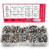 400 PCS, Stainless Steel Hexagon Bolt and Nut Combination Set, M4, M5, Hexagon Head - Including Flat Washers, Spring Washers, (b