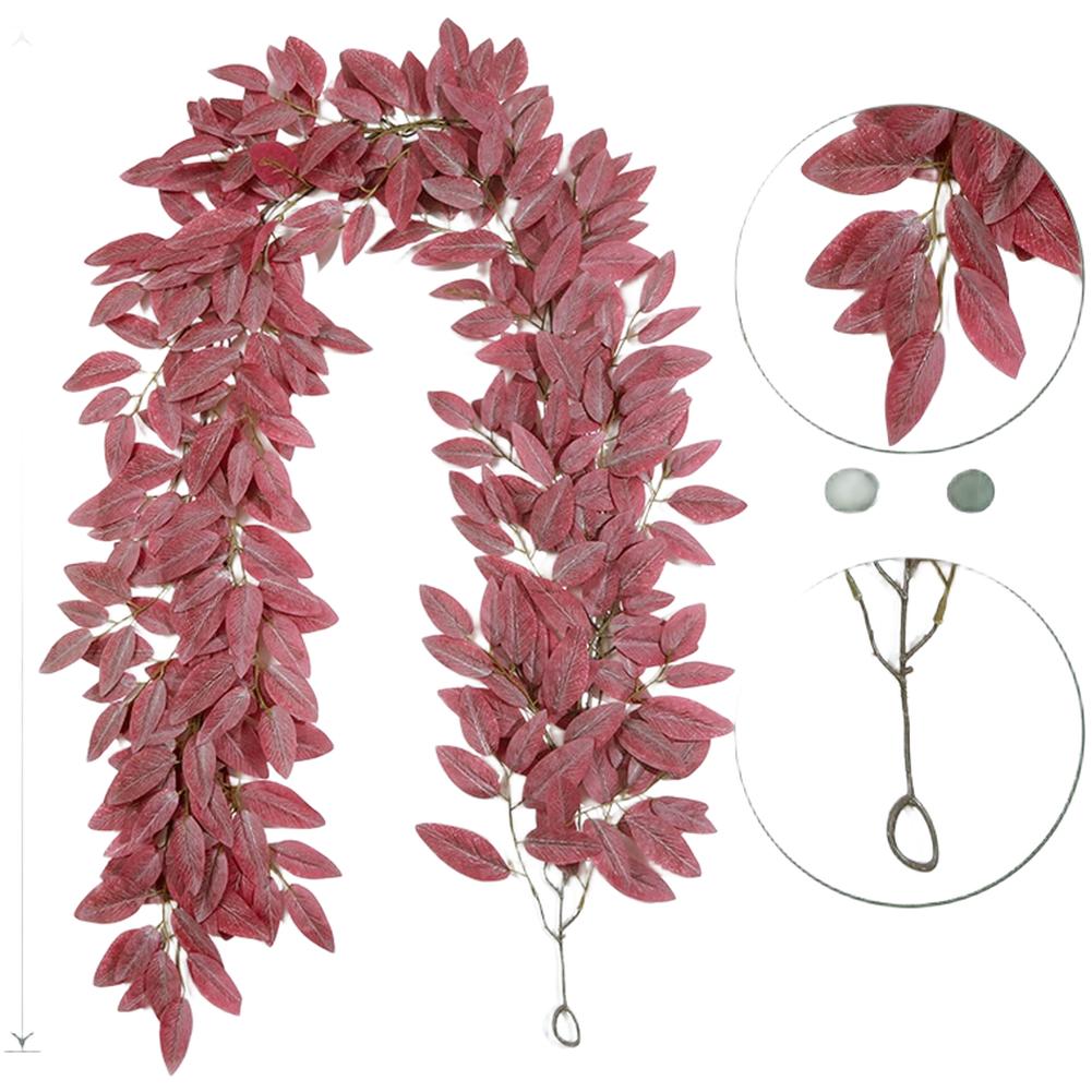 

Artificial Plant Silk Leaves Color Beige Artificial Vine Lightweight Design Flexible Arrangement UV Fade Resistant