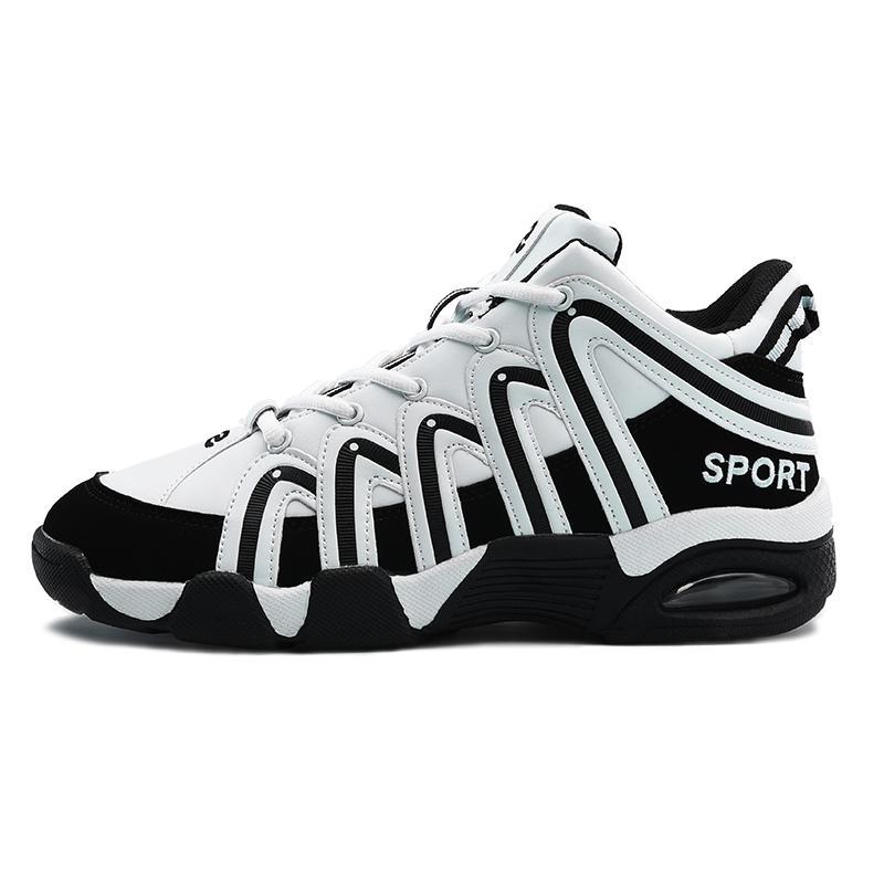 

Мужские баскетбольные кроссовки, спортивная амортизирующая одежда на воздушной подушке, дышащая нескользящая обувь для пар 45 белый