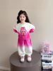 Girls' Gradient Sweatshirt Two-Piece Set - 2025 Spring & Autumn Fashionable Casual Outfit