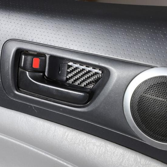 Carbon Fiber Interior Door Handle Bowl Cover Trim For Toyota Tacoma 2011-2015