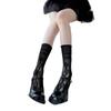 Small Flower Lace Cute Lolita Jacquard Bow With Single Shoes Women'S Versatile Cute Calf Socks Stacking Socks