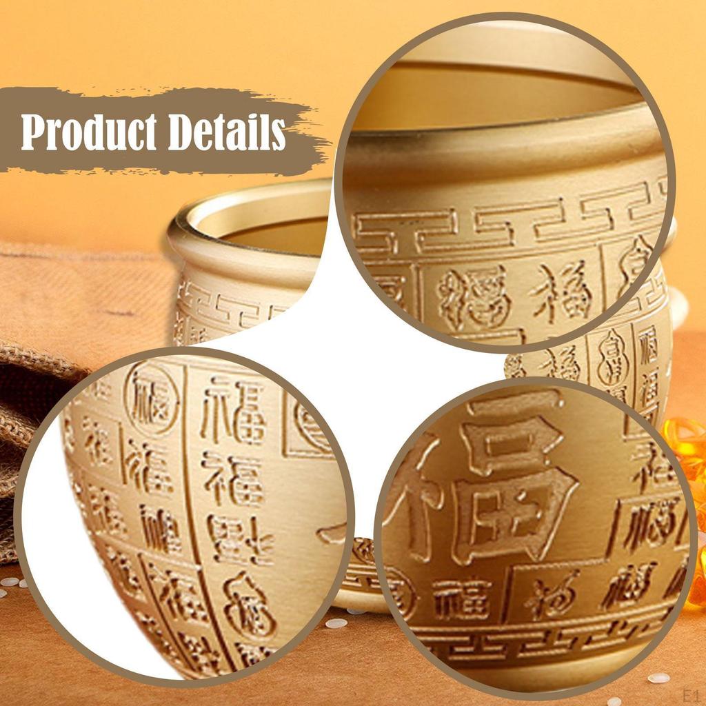 Decorative Feng Shui Table Bowl, Sturdy And Made of Chinese Brass, Symbol Fortune, Ideal for A .