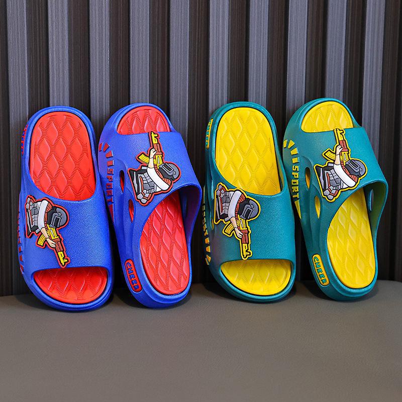 Kids Non-Slip Cartoon Slippers for Indoor & Bath - Cute Summer Design for Boys, Girls & Parent-Child