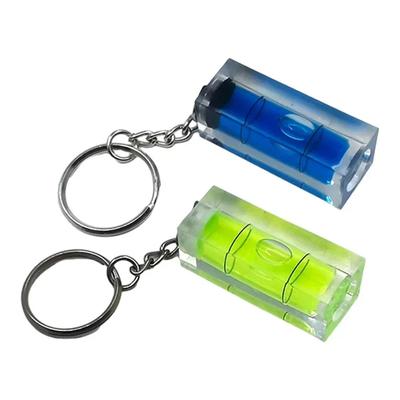 1PC Square Level Green Bullseye Spirit Level Horizontal Inclinometer Measuring Tool Mini Key Ring PTZ T-type Level