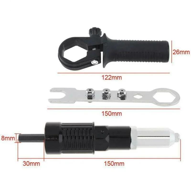 New Professional Electric Rivet Nut Gun Rivet Head Adapter Electric Nut Gun Sports Pull Accessories Cordless Rivet Insert Nut