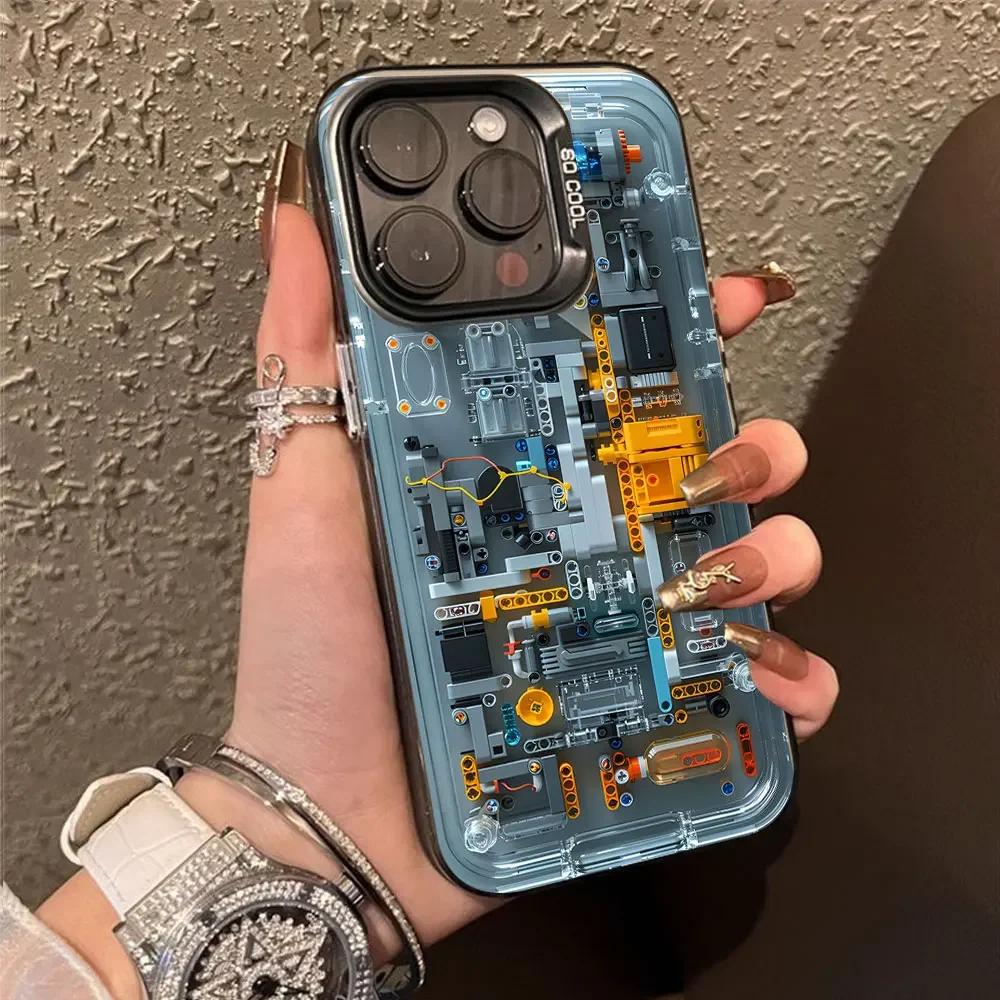 Advanced Circuit Board Phone Case for IPhone 11 12 13 14 15 16 Pro Max X XS MAX XR SE2 7 8 Plus Colored Silver Hard Cover Fundas