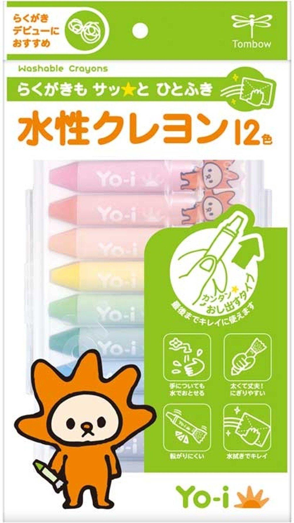 

Tombow Crayons 12 Colors Water-Based Yo-i YN-RY12C