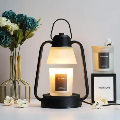 Amerikanische Aromatherapie Kerzenwärmerlampe Kreatives Schlafzimmer Bettkopf Flammenlose Aroma Schmelzkerzenlampe Retro Schwarz Kerzenwärmer