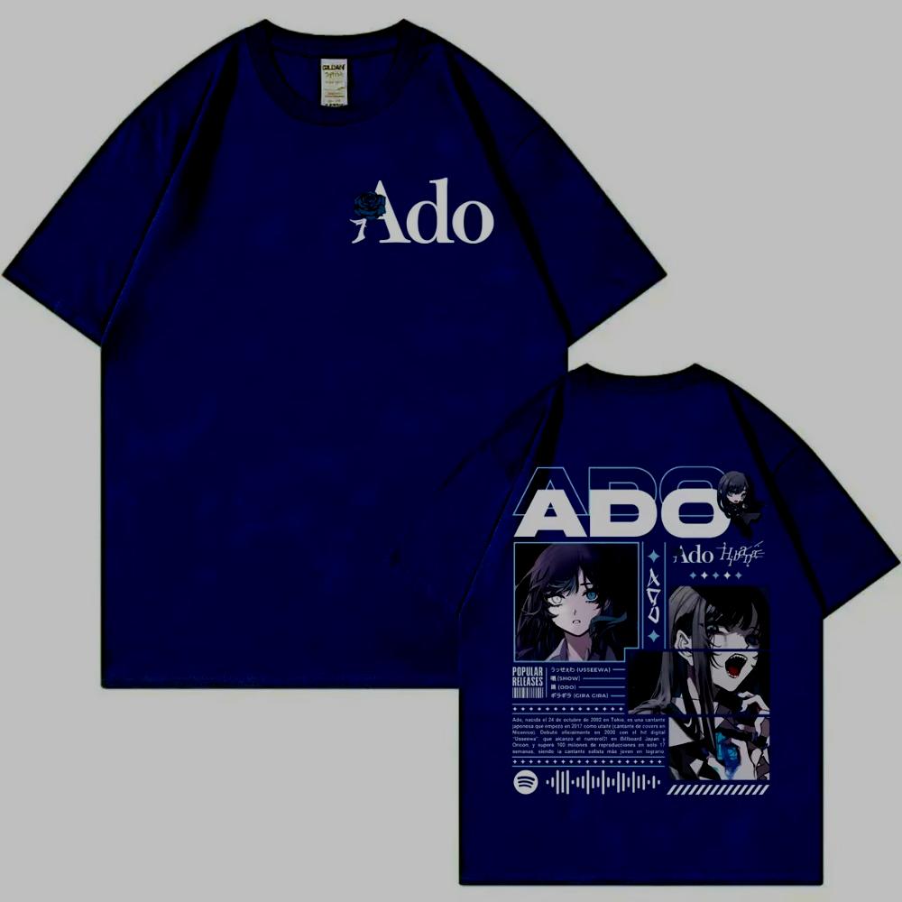 Singer Ado Hibana World Tour Graphic T Shirts Fashion Vintage Short Sleeve T-shirts Men Women's Casual Loose Cotton T-shirt