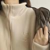 Damen-Sweatshirt, einfarbig, dick, lässig, Rollkragenpullover, modisch, Reißverschluss, Strickjacke, warme Jacke