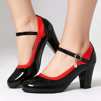 Elegant Women's Block High Heels Fashion Mary Janes Shoes Black White Heeled Party Wedding Shoes Ladies Dress Pumps 2025