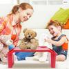 6 Peças Bandeja de Colo Infantil, Bandejas de Plástico para Café da Manhã e Laptop com Bolsos Laterais, Mesa de Colo Portátil para Família, Escola, Aula