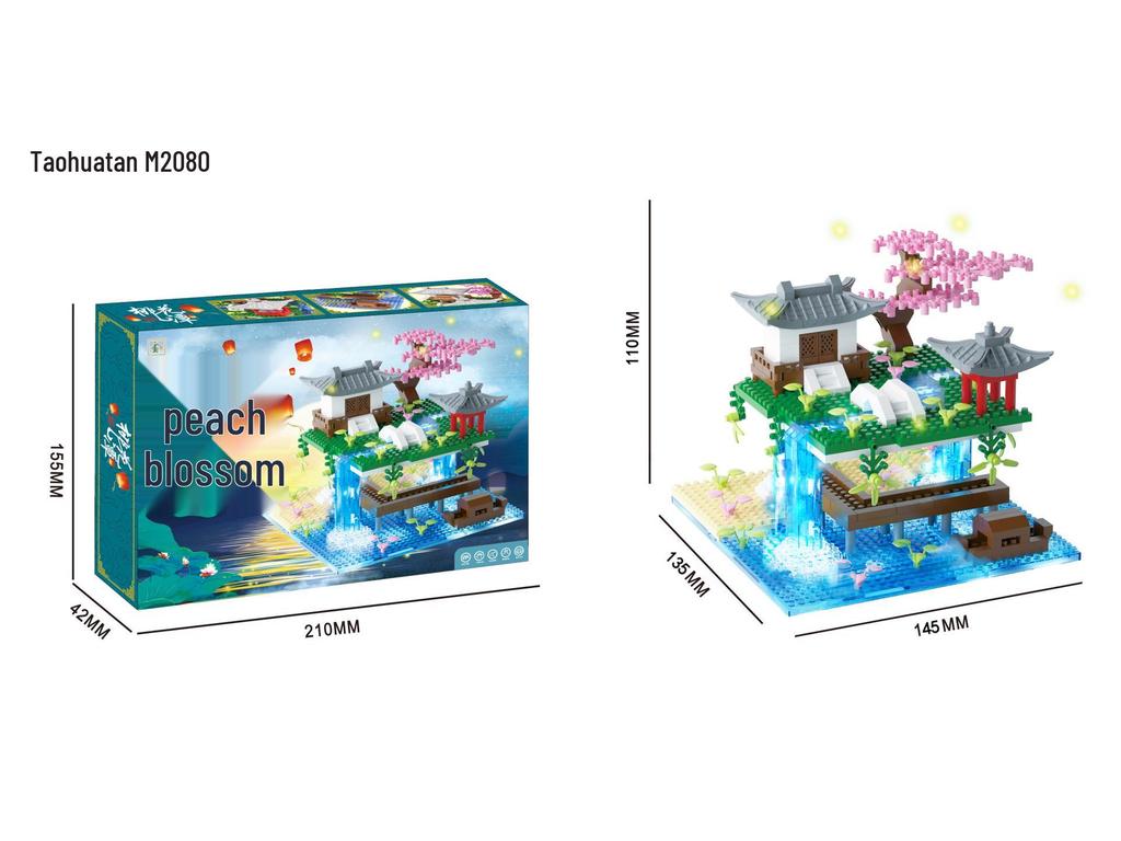 Yigao M2071 Peach Blossom Pond Castle Building Blocks - High Difficulty Toy for Girls