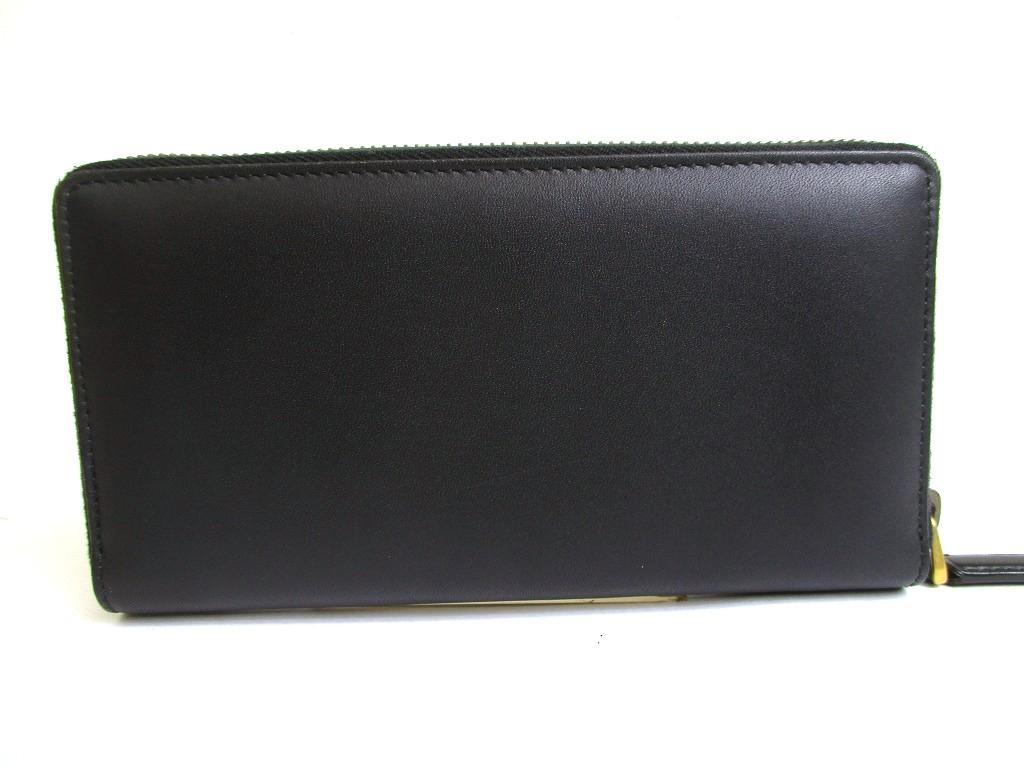 Authentic GUCCI Black Leather Snake Motif Round Zip Long Wallet #a872  Refurbished