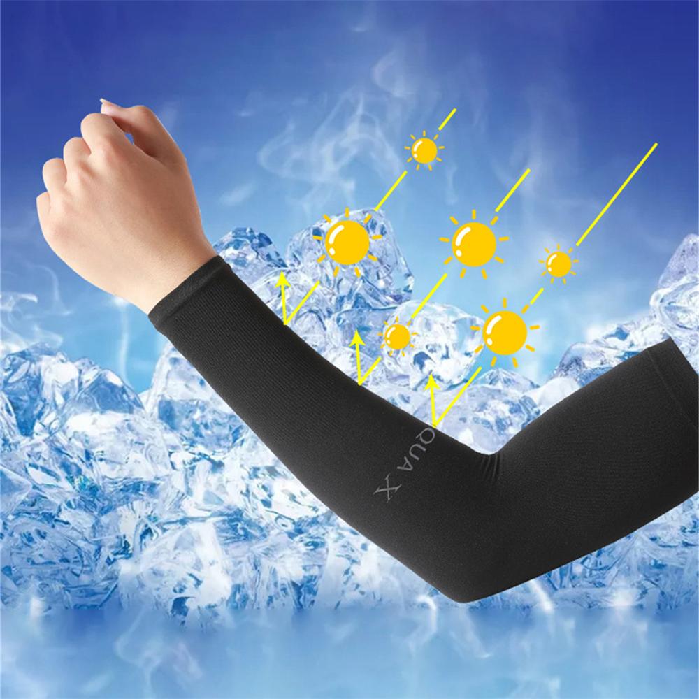 A Pair Of Sunscreen Ice Sleeves Ice Silk Seamless Sleeves For Men And Women Arm Sleeves Cold Arm Sleeves