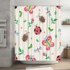 Adorable Butterfly Ladybug Insect Waterproof Shower Curtain for Bathroom Decor