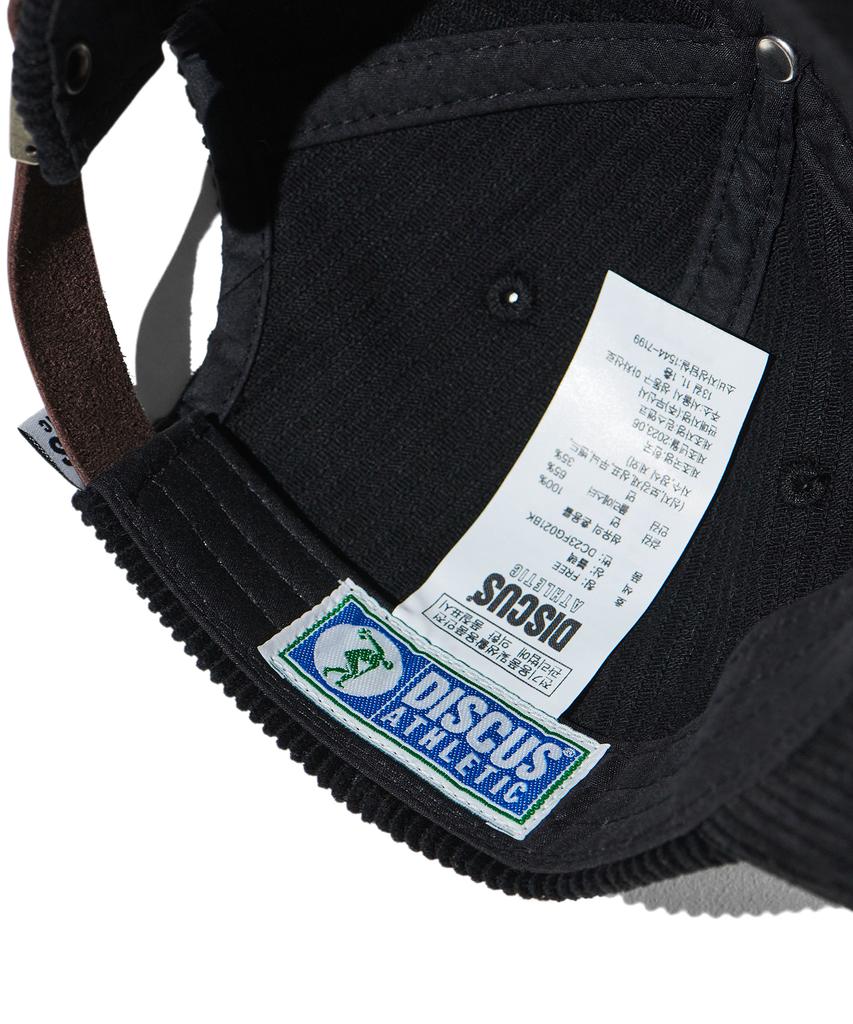 DISCUS ATHLETIC Logo 5-Panel Corduroy Cap Black