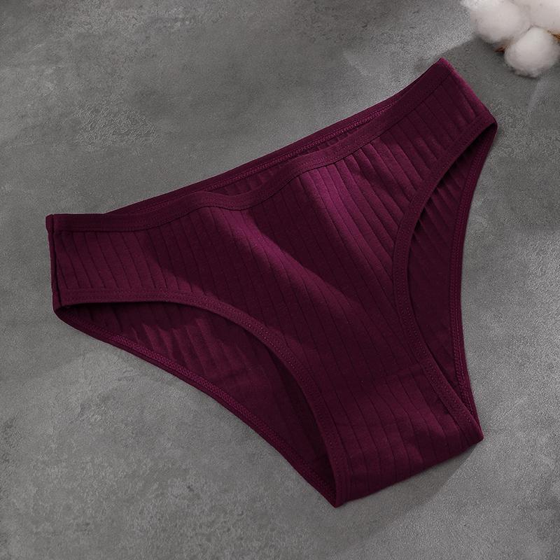 Damskie Bezszwowe Bawełniane Majtki w Paski Seksowne Niskiej Talii Jednokolorowe Majtki Miękkie Oddychające Majtki Wygodna Bielizna