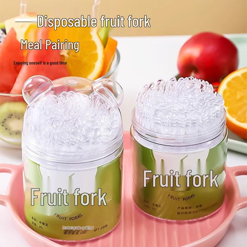 B.Y.K Bamboo-Textured Disposable Fruit Forks