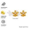 Vnox Kleine Süße Blasenblumen Ohrstecker für Damen Mädchen, Anti-Allergie Edelstahl Ohrschmuck, Zirkon Tägliche Ohrringe