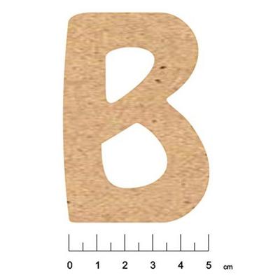 Earth & Bois Créations - Adhesive MDF Wooden Alphabet 7.5cm Letter B