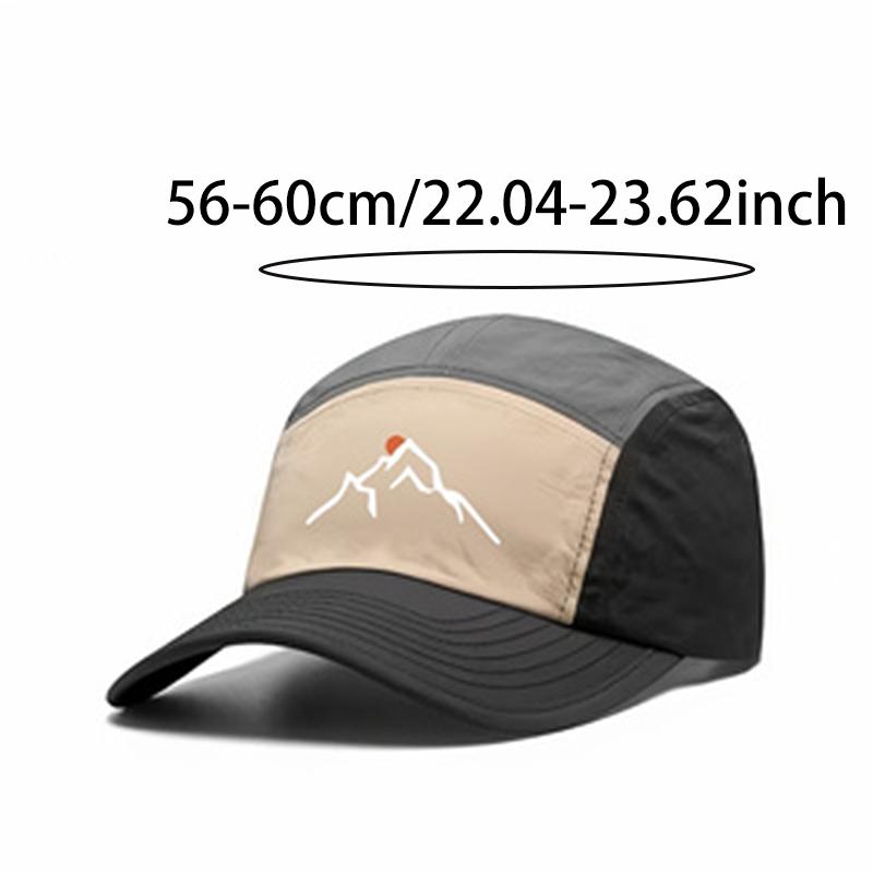 1Pc Trendy Outdoor Style Patchwork Baseball Cap, Mountain Sunrise Design, Outdoor Aesthetics, Adjustable Hat, Suitable for Street Style Outfits