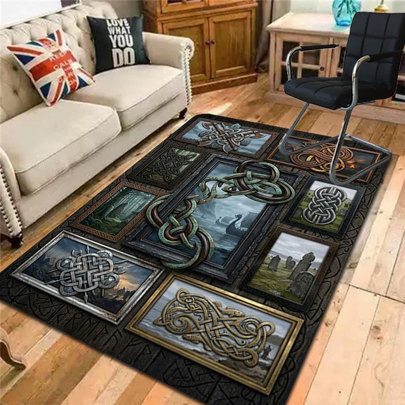 Art Collage Pattern Rug Floor Mat for Living Room or Bedroom Soft and Comfortable Carpet a Gift for Birthday and Holiday.