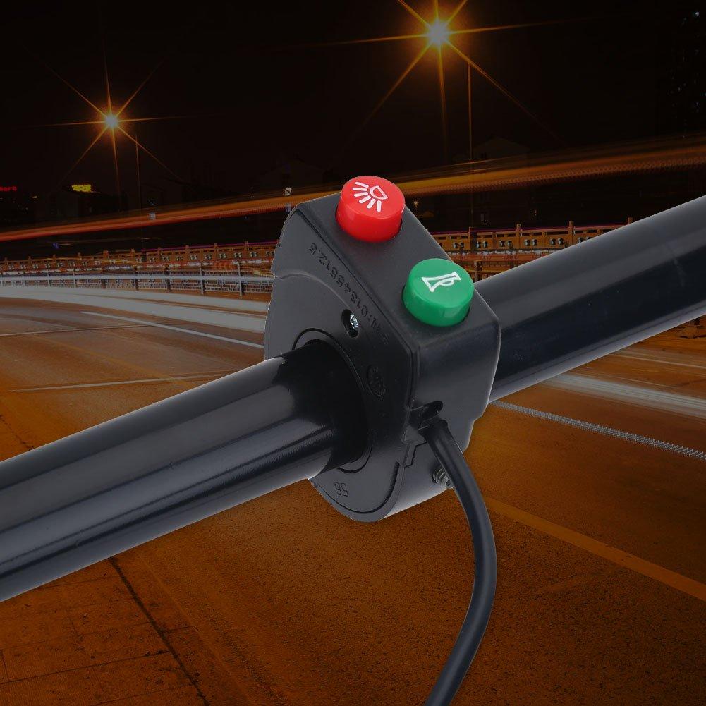 Dilwe Bike Switch Horn Motorcycle Light Handlebar Switch Turn Signal Horn Speaker High Beam