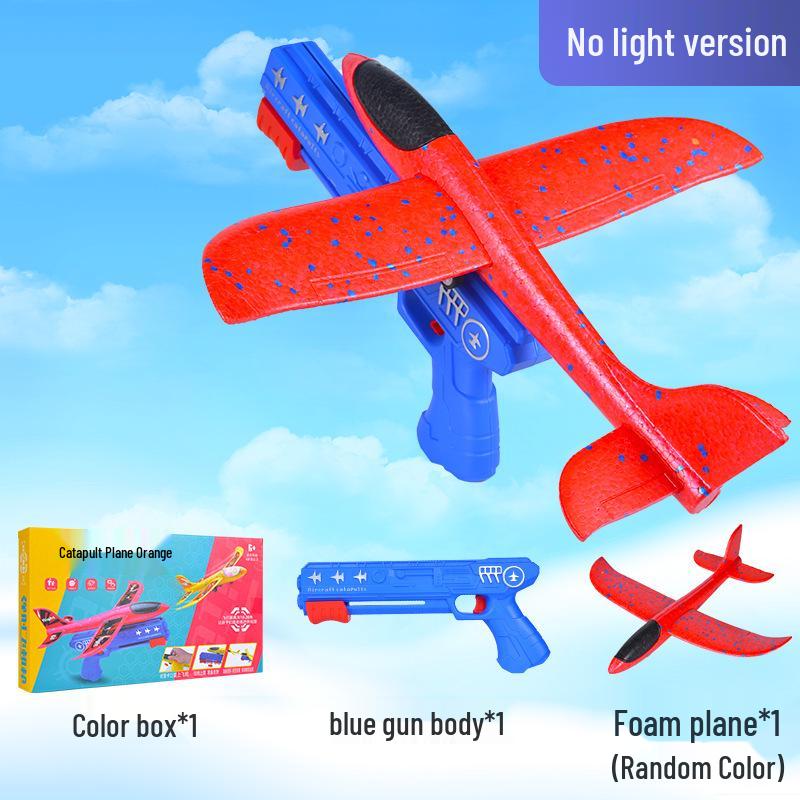 Luminous Foam Ejection Airplane Gun Toy for Kids - Outdoor Gliding Boomerang Model