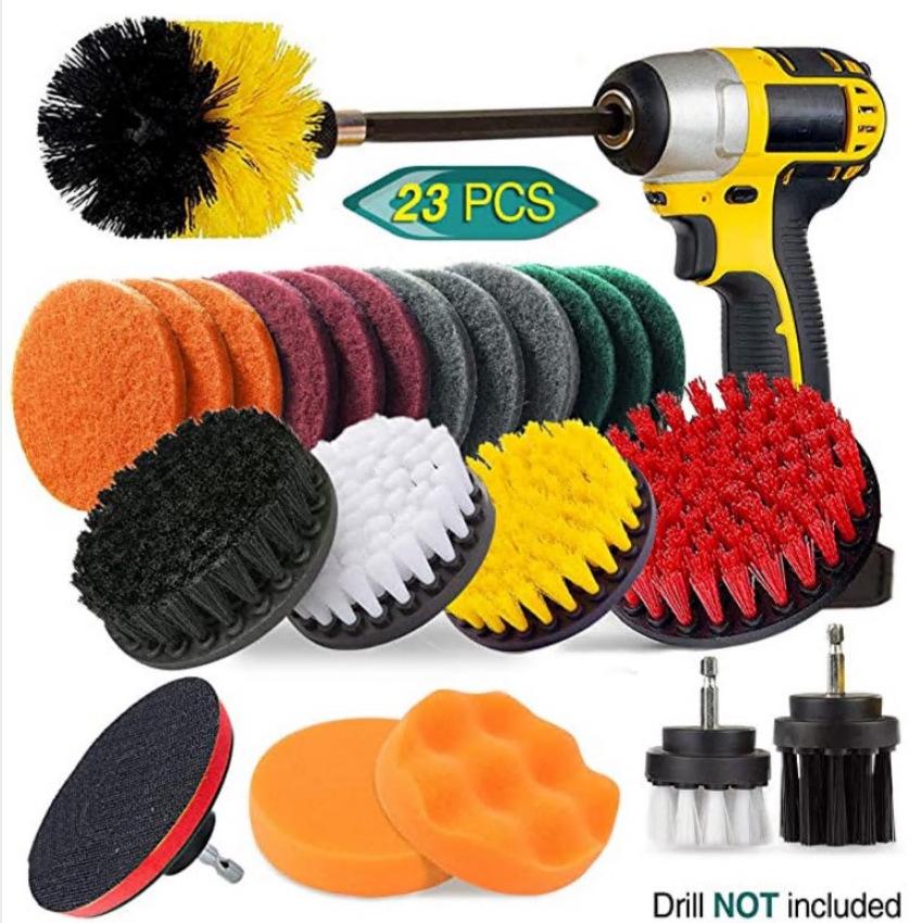Brosse de nettoyage électrique multifonctionnelle: Perceuse-visseuse pour le polissage du carrelage, de la salle de bain et de la voiture