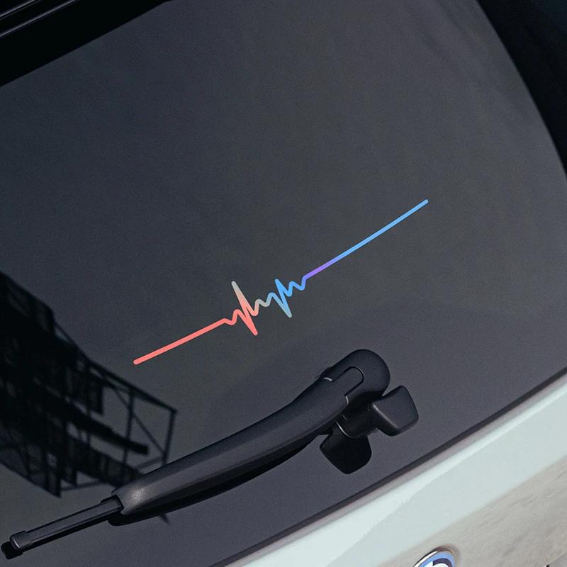 40X6.1cm 1 Stück EKG-Streifen Autoaufkleber Vinyl Wasserdichte Aufkleber Cool Laser Reflektierend Autoaufkleber Dekor Zubehör