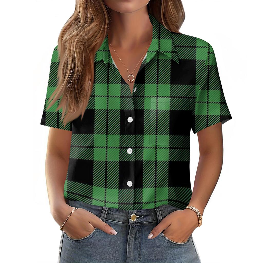 Blusas para Mujer de Manga Corta Camisas con Botones Tops de Trabajo Casual Elegante Ropa de Verano Primavera