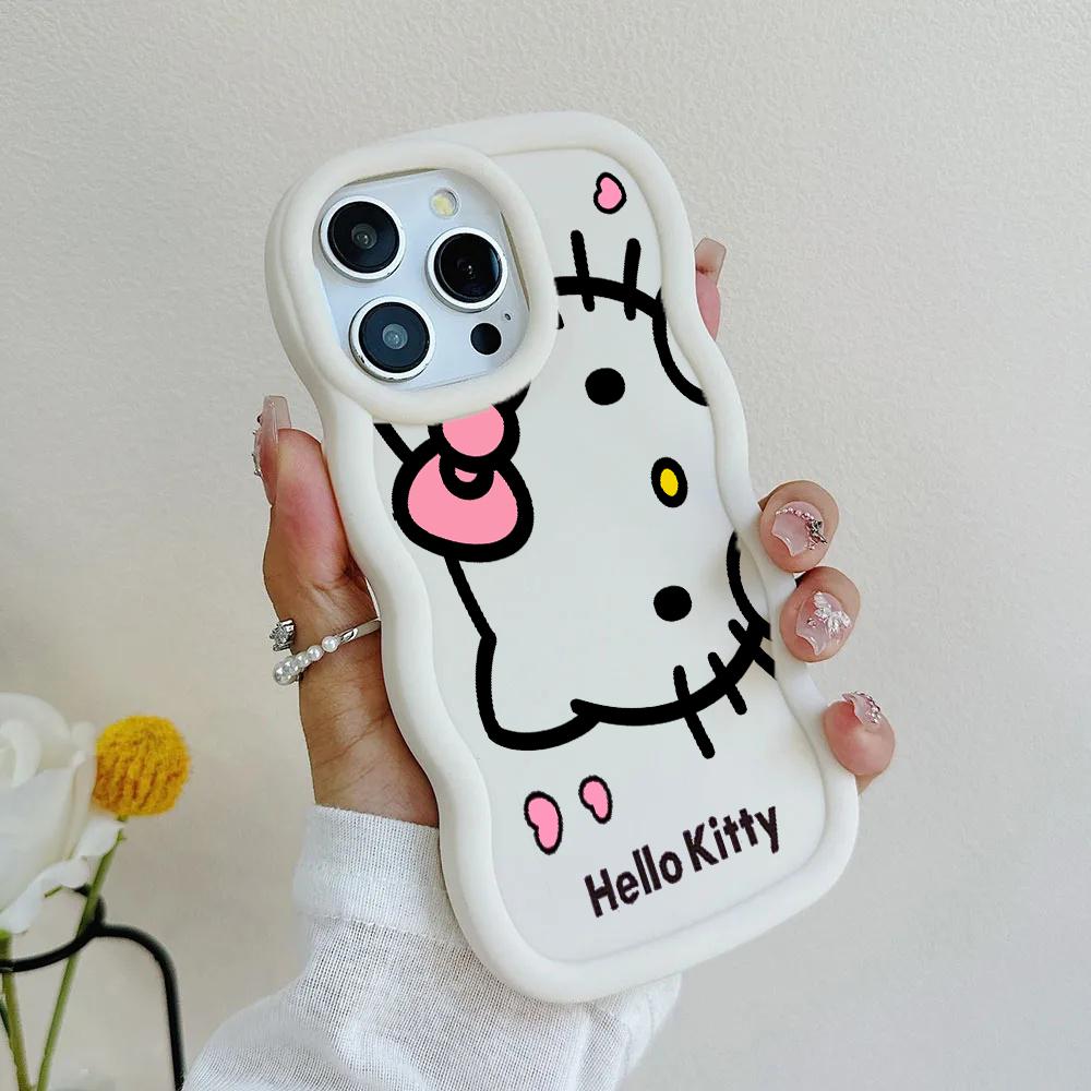 Pink Hello Kitty Phone Case For Iphone 17 Pro Max 17 Air 16 15 14 13 12 11 Pro Max 16e 16 Plus 7 8 SE XR Sanrio Candy Wave Cover