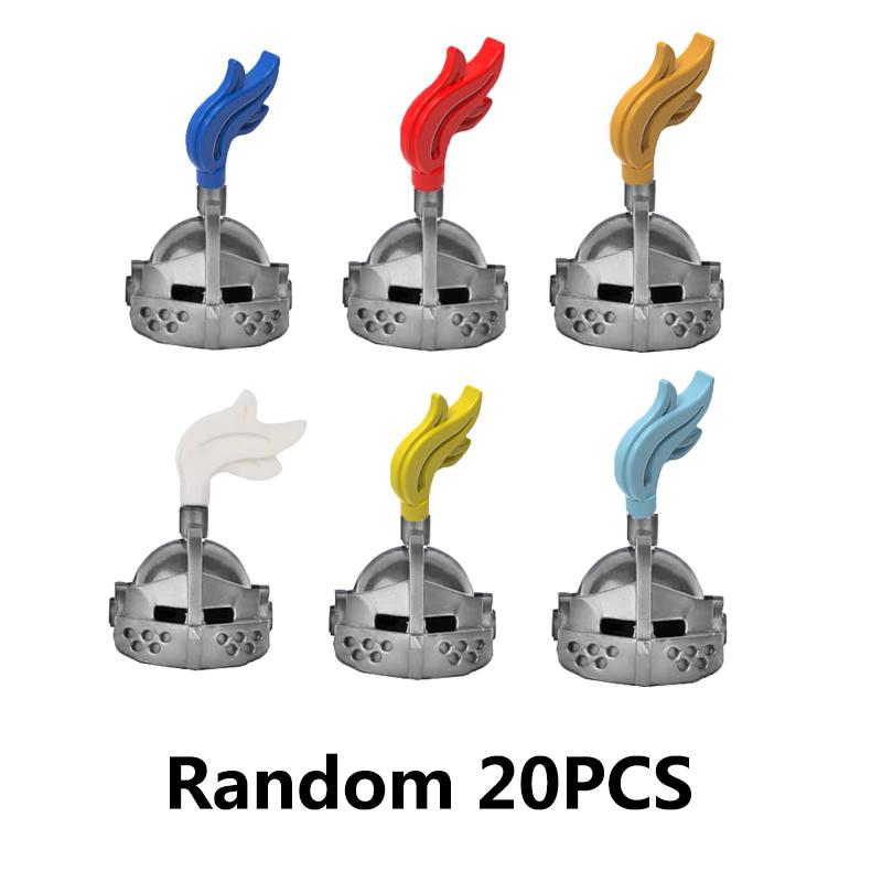 Medieval Knight MOC Building Block Helmet Mask Soldier Weapon Short Trident Shoulder Armour Vest Gun Hoe Axe Sword Toy Gift K049