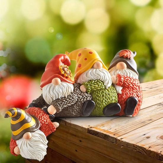 Christmas Gnome Shelf Sitter Statue Table Edge Hanging Four Faceless