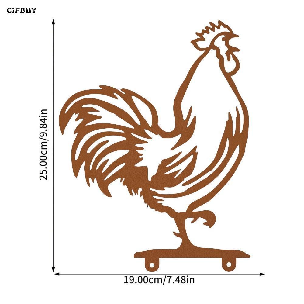 Wrought Iron Rooster Mailbox Decor 30cm Rustproof Coating