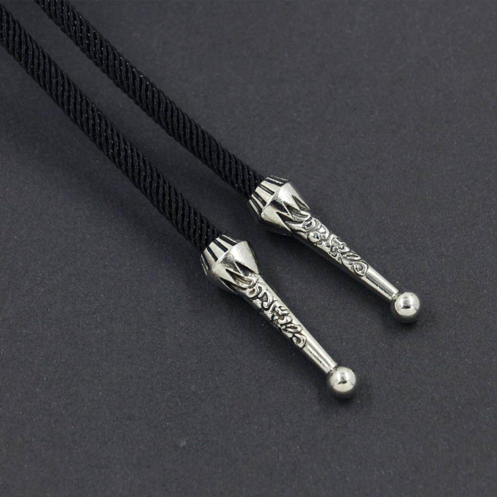Classical Silver Metal Pendant Bolo Tie Rope Tie for Various Neck Styling Men's Neck Tie at Parties and Everyday Wear