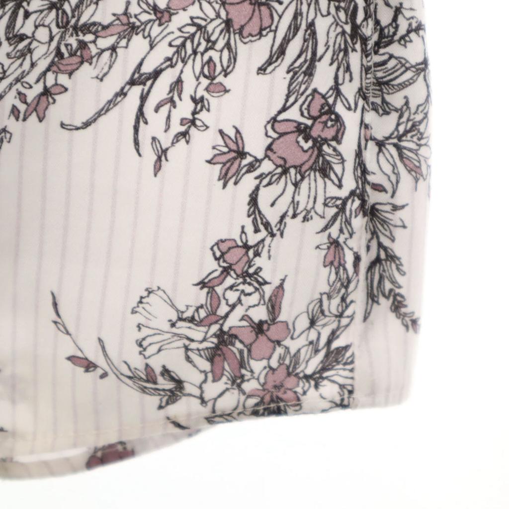 SNIDEL Floral Stripes No Sleeve Shirt F White Women Used