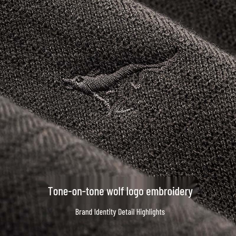 SEPTWOLVES Men's Autumn/Winter Wool Blend Pullover Sweater