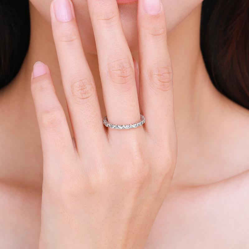 Tancise Classic 925 Sterling Silver  Zircon Ring Ladies Jewelry Wedding Promise Party Gift