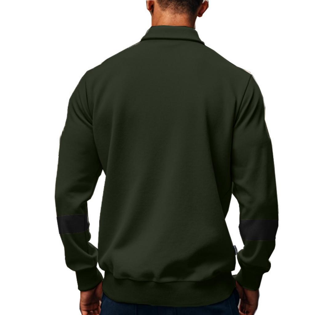 Men's ,color Casual And Trendy Lapel Color,blocked High,weight Loose Long,sleeved Top