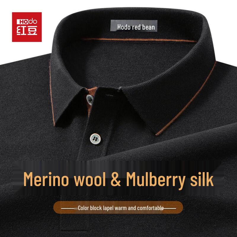

Hodo Men s Lambswool Silk Blend Polo Knit Sweater M 170/88A