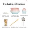 Ceramic Matcha Bowl Gradient Color with Pouring Spout Matcha Making Kit Reusable Mountain and Sea Japanese Tea Set Tea Lovers