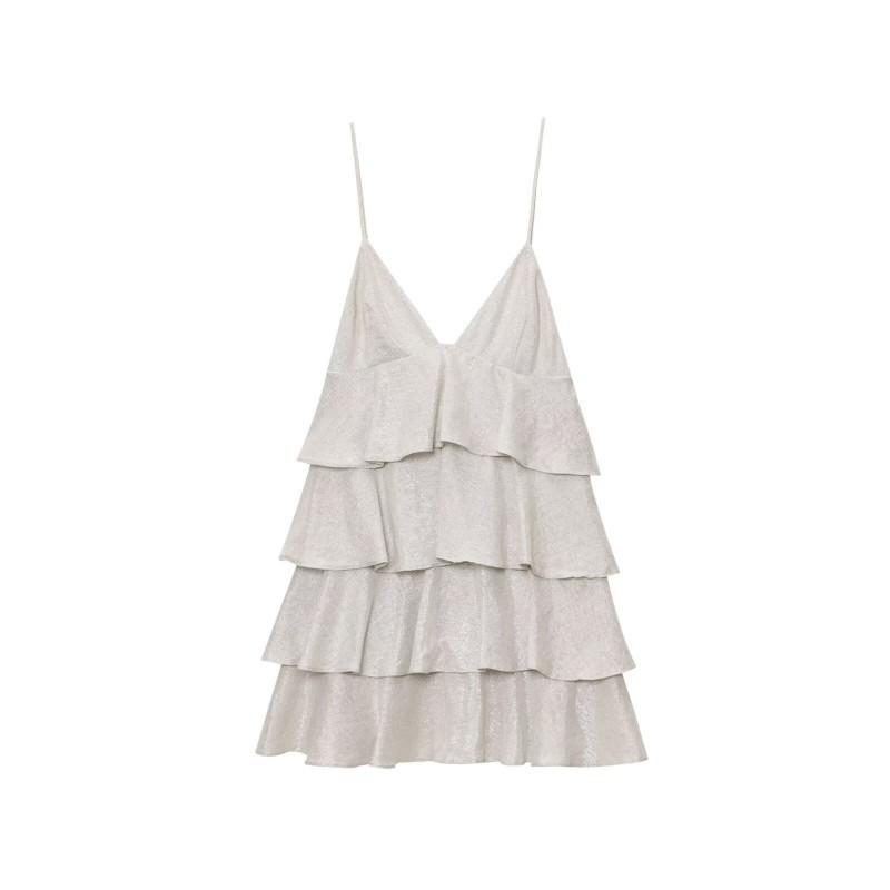 European American Women s Clothing Summer Sexy Laminated Short Suspender Dress XS